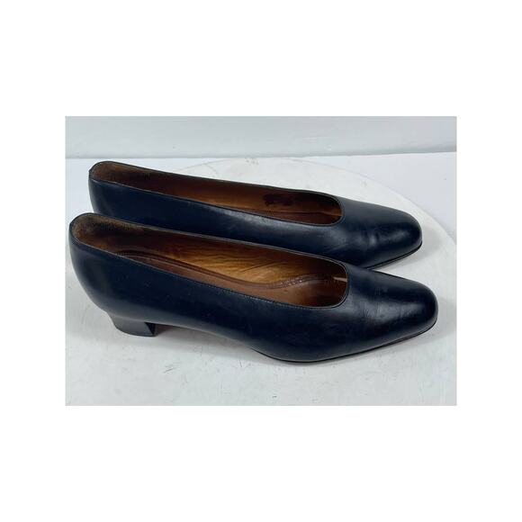 Coach Vintage Black Mini Heels Women's Size 7M Italy Chunky Heel - Picture 4 of 12